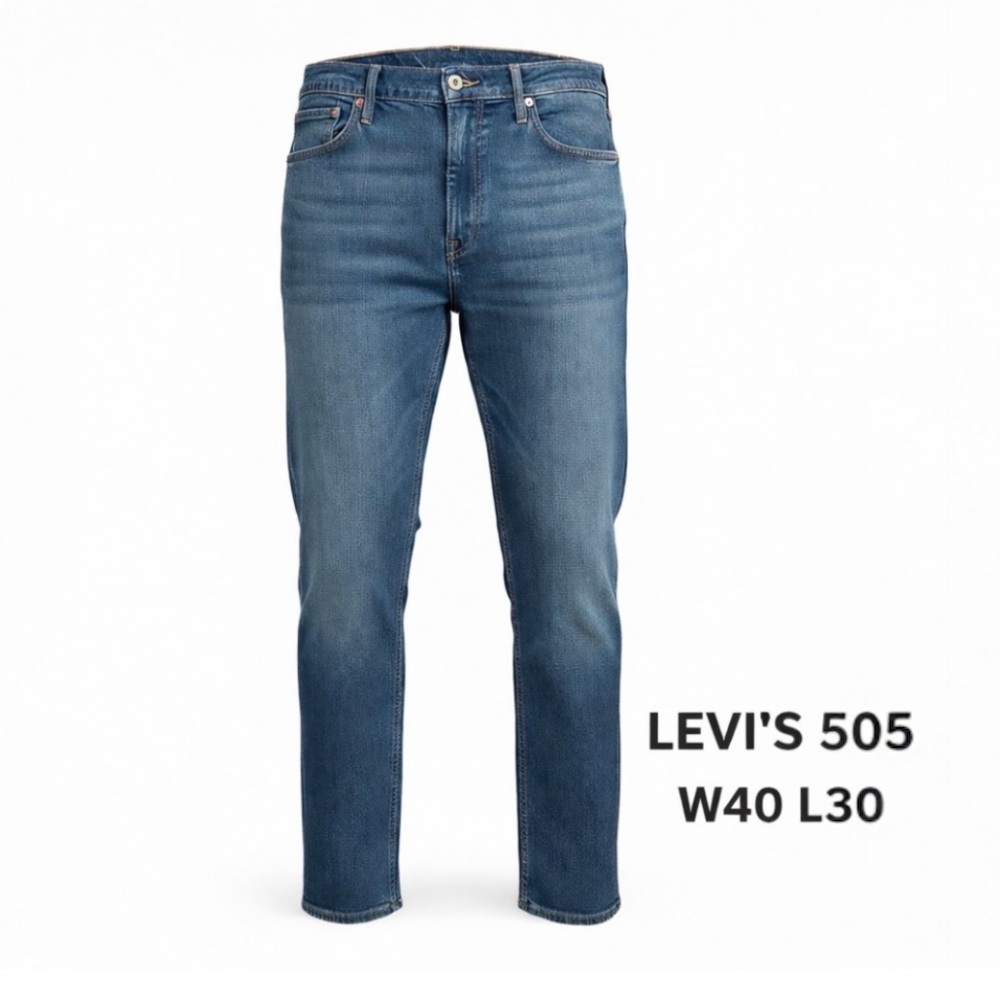 Levi’s 505 Regular Fit Straight Leg Jeans W40 L30 Blue Denim EUC